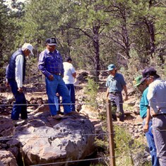 Larry and Hopi elders working on springs restoration, Williams Ranger District 1992. 