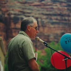 Larry guest speaker at Havasuapai Earth Day celebration, April 22, 1999