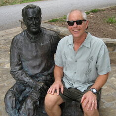 Hanging out with FDR at Pine Mountain Georgia near the Little White House, August 2009