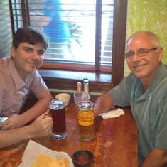 With son Jesse at El Jalisco, Tallahassee Florida on Larry's birthday, about 2010