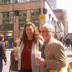 LIsa Hanson and Larry at 2002 Denver Society for American Archaeology Meetings. 