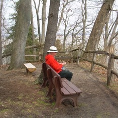 A break during Potomac River hike