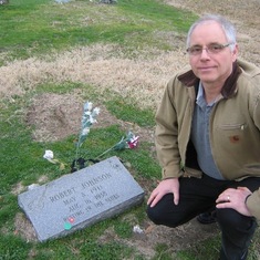 Larry loved traditional music, here at Robert Johnson's grave, at the Crossroads, MS