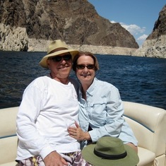 Larry & TC n the party barge for our wedding party in 2013
