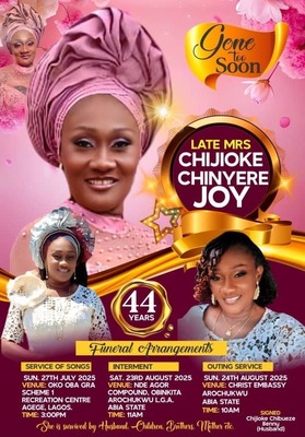 Late Mrs. Chijioke Chinyere Joy
