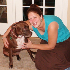 Laura with her four-legged pal, Bella (Aug. 2007)