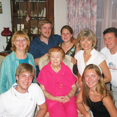 25th Birthday--(Back) Karen, Trey, Laura, Gladys & Jim; (Front) Woody, Grandma Irene, and Chelsey