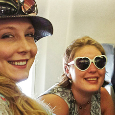 Cousin Chelsey and Laura fly home from Sarah & Justin's wedding (2014)