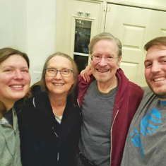 Last Hill family photo, snapped on the eve of Woody's departure--February, 2021: the last time everyone would be together.