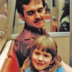 Metro ride to DC--Laura with Uncle Bill