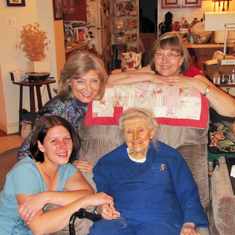 Grandma Irene's 90th Birthday--Laura, Gladys, Irene, and Karen (Oct. 2011)
