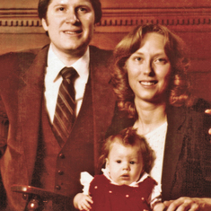 First family portrait--Wendell, Karen and Laura (at 4 months) in December, 1981