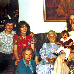 Uncle Joe, Aunt Evey, Grandma Irene, Great Grandma "Mama", Laura and Karen
