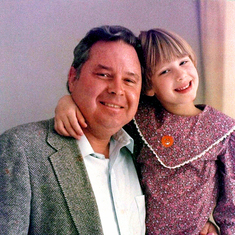 Oct. 24, 1987: Laura with Uncle Richard celebrating Woody's birth the day before