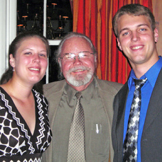 Laura and Woody with Uncle Richard (middle) in May, 2009