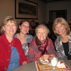 Grandma Arkebauer's 90th Birthday--Karen, Laura, Irene and Gladys
