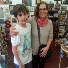 Jeanne and Lucas at the Shop in Apalach.
