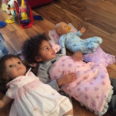 Charlotte & G-Nan's Baby Dolls (she named one of them Emmy-Jo)