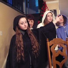 Nana made the girls cloaks for Christmas.