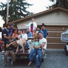 About 1981. Family going to the beach. Gig Harbor