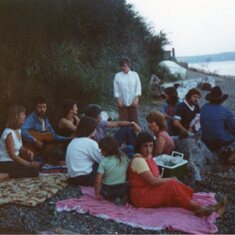 About 1981. Family on the beach Gig Harbor