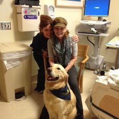 Laurie with her favorite nurse and furry friend-2013