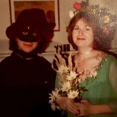 Laurie as "Mother Earth" for Halloween in 1981