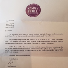 Candy's Place Letter