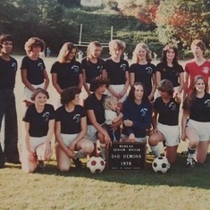 Laurie and Harb coaching women's senior soccer 1978 (sent by Una Quincey)