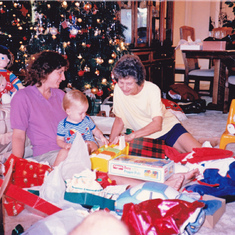 Christmas 1987 Bonnie, Nathan, and Mom