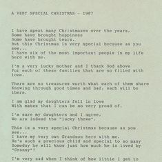 Christmas 1987 Mom's Poem