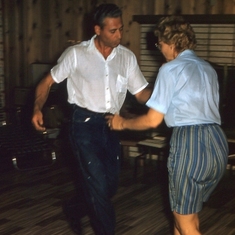 Woody and Lavina dancing at the Cabin