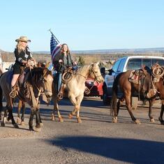 LaVoy's riderless horse during the funeral