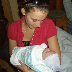 Amber Baker{larry's granddaughter} holding kylee..