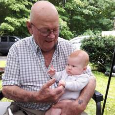One of our favorite pictures, Sophia with her great grandpa