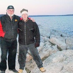 Dad and I At "the Rocks", south of Halifax, 2004.