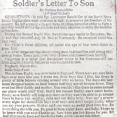 Letter from Lawrence Sr. during the WWII to the family. Dad is the "little baby" mentioned