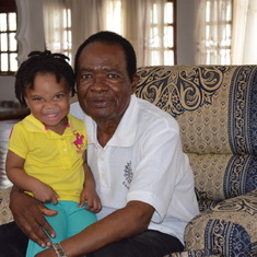Dec 2012: Esther's last Hugs with her grand daddy in Cameroon