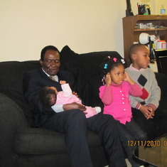 With grand kids: Jaden, Hannah and Esther