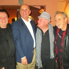 Friends in the music industry David Sief, Gary Harrison, and Joe Montoya celebrating Larry's 80th birthday.