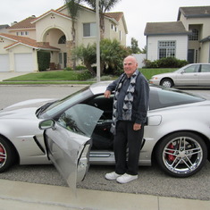 Larry with son Danny's corvette in Ventura