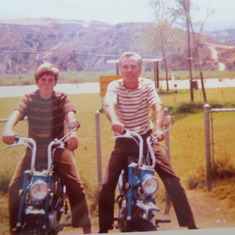 Danny and Larry on the Honda trail bikes