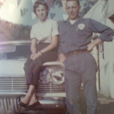 This was Mom and Dad in front of the gas station Forest Hazelwood (Randal's dad) used to own. Mom's story was that she had a tooth abcess that day.