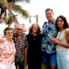 Janet & Larry with Evelyn Sherr, Roger Hanson and friend, Hawaii Ocean Sciences Meeting Feb 2003