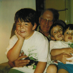 Tanner, Logan & Conor on Grandpa's lap