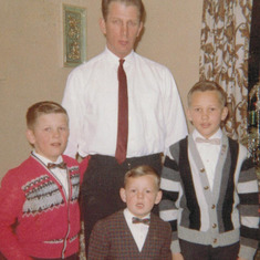 1964- Dad  & Boys ready for Christmas Church service