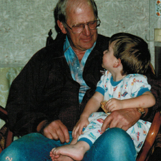 With grandson Logan in Phoenix 1992