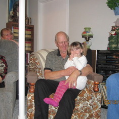 Christmas 2010 with his favorite great grand-daughter, Juliane Adams