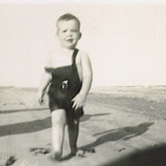 Lawrence in 1943 on beach at McBride & Kole July 4th gathering.