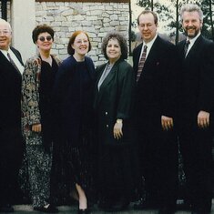 Lawrence 3rd from left at Mother's funeral 1997. Dorothy, Steve, Lawrence, Ann, Margaret, Mollie, Louis, John, Peter, Claire - in front of St. Louis Catholic Church, Winnie, Texas.  Tommy Kole only sibling of 11 already deceased.